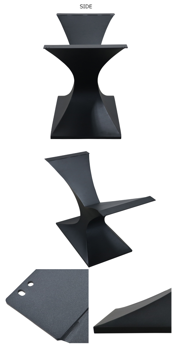 テーブル 脚 脚のみ デスク 一枚板天板用 Y型 完成品 ブラック 黒 金属 パーツ DIY 約W123×D51×H73cm ネジ付き｜bauhaus1｜04