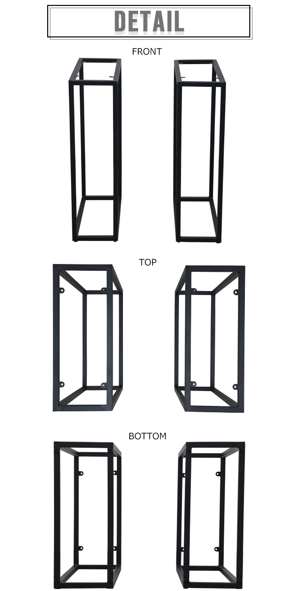 テーブル 脚 脚のみ デスク 一枚板天板用 2脚セット 口型 完成品
