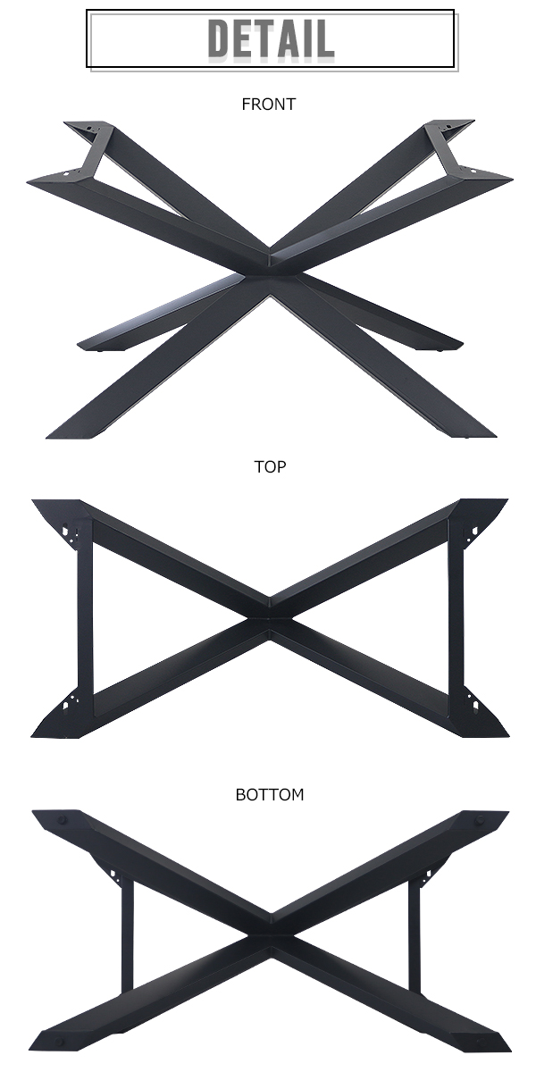 テーブル 脚 脚のみ デスク 一枚板天板用 X型 完成品 ブラック 黒 金属 ...