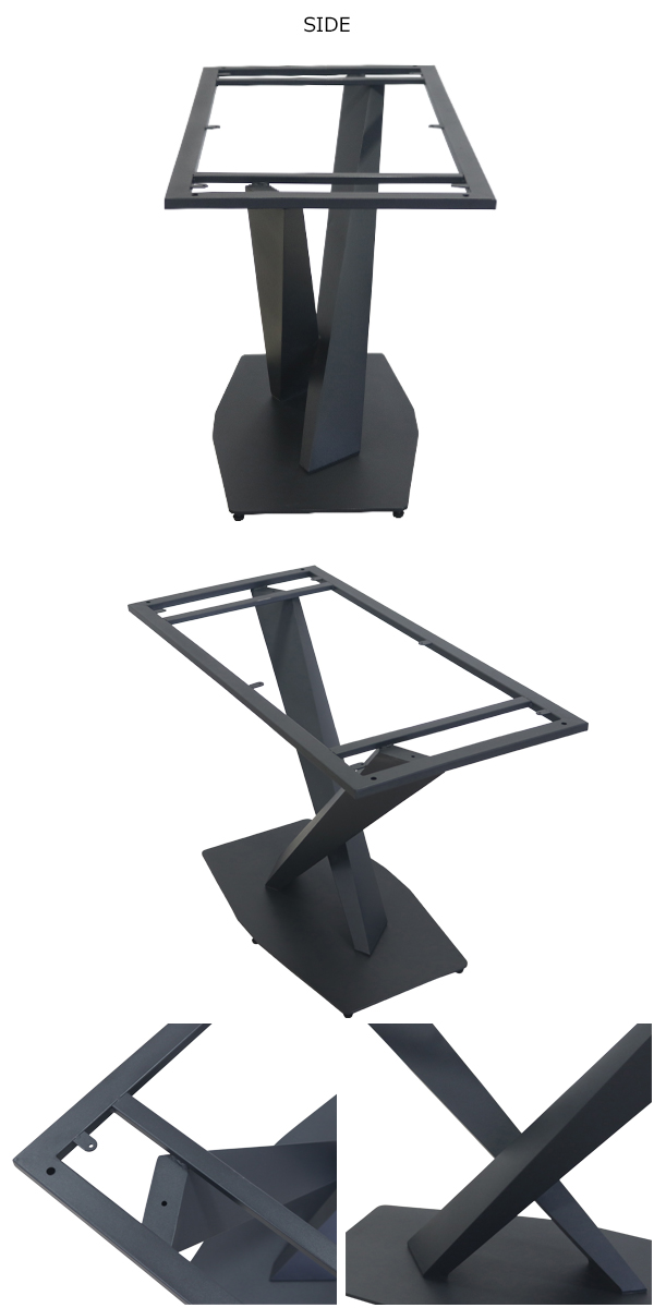 テーブル 脚 脚のみ デスク 一枚板天板用 X型 完成品 ブラック 黒 金属 パーツ DIY 約W115×D56×H72cm ネジ付き アジャスター｜bauhaus1｜04