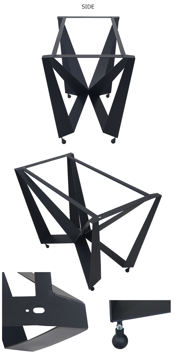 テーブル 脚 脚のみ デスク 一枚板天板用 X型 完成品 ブラック 黒 金属 パーツ DIY 約W120×D60×H79cm ネジ付き｜bauhaus1｜04