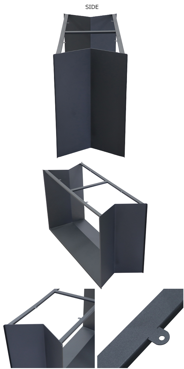 テーブル 脚 脚のみ デスク 一枚板天板用 口型 完成品 ブラック 黒 金属 パーツ DIY 約W121×D45.5×H73cm ネジ付き｜bauhaus1｜04