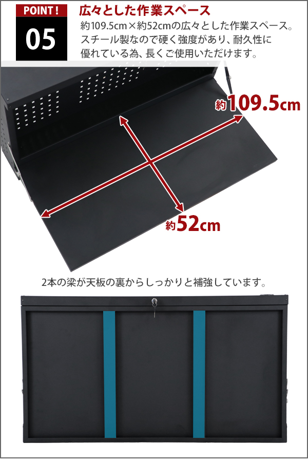 壁掛けワークテーブル ワークベンチ 黒 折りたたみ 工作台 作業台 幅約1095mm 奥行約520mm 耐荷重約170kg ペグボード 有孔ボード  パンチングボード コードホール : fld-wbench-wb43 : BAUHAUS - 通販 - Yahoo!ショッピング