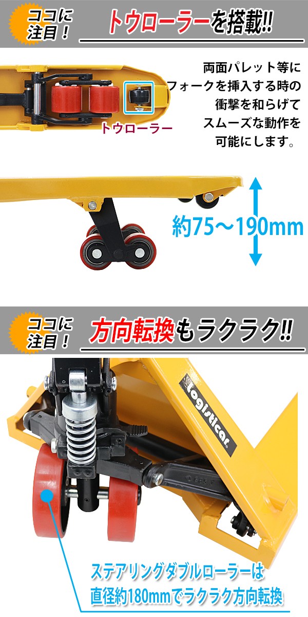 ハンドリフト 幅広約685mm フォーク長さ約1210mm 約3t 約3.0t 約3000kg