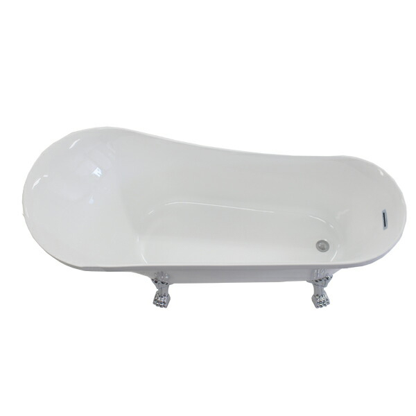 バスタブ W163×D69.5×H78.5cm 浴槽 バス お風呂 洋風バスタブ アンティーク風浴槽 風呂 置き型 洋式 猫脚 アクリル製 ホワイト  bath-018