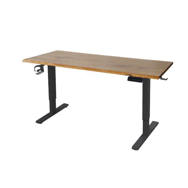 昇降デスク 電動 ハイグレードモデル PSE適合 160cm 1600mm オーク材 アクリル保護パネル付き 高級 木製 天板 グロス加工 動荷重約100kgの画像