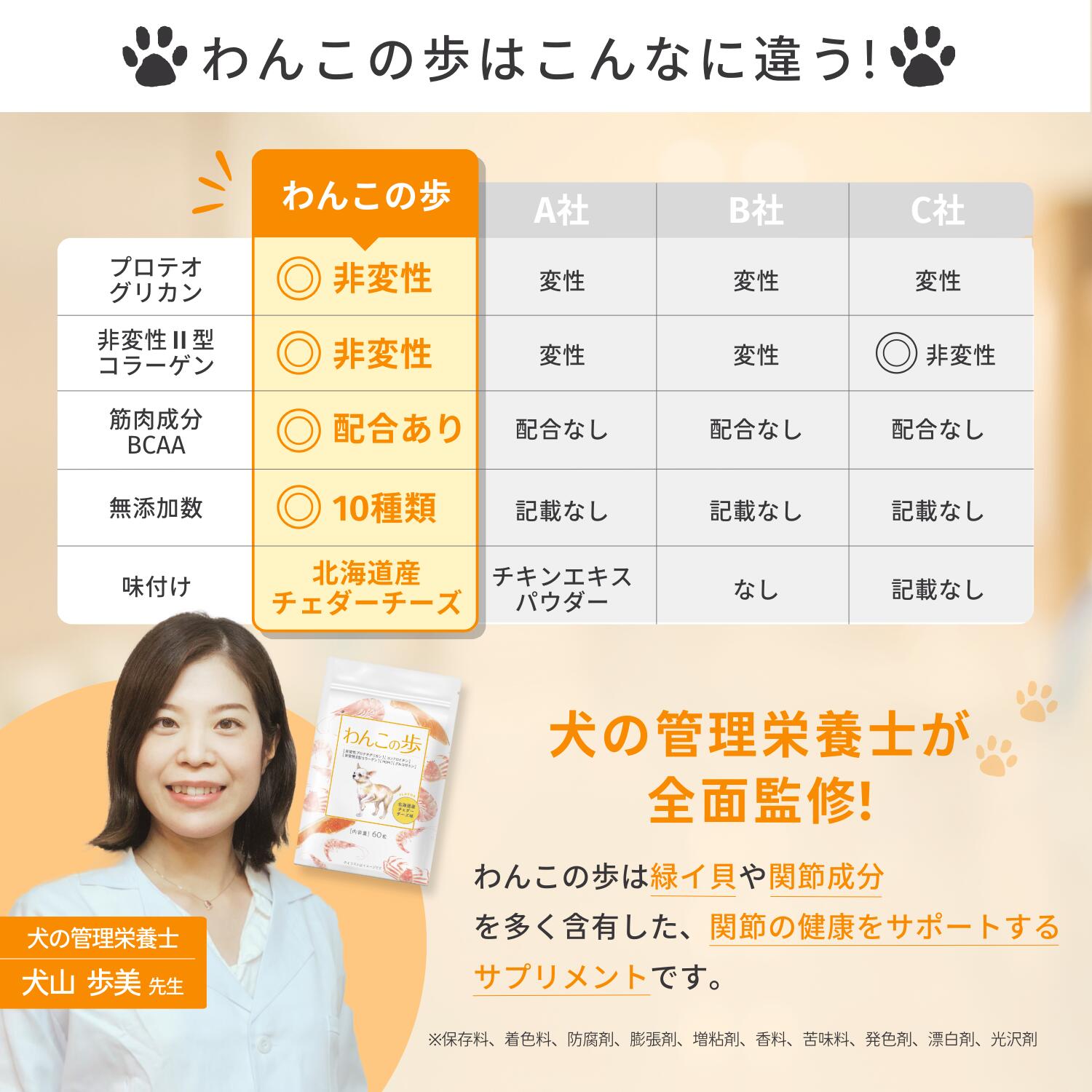 わんこの歩は北海道産チェダーチーズを配合
