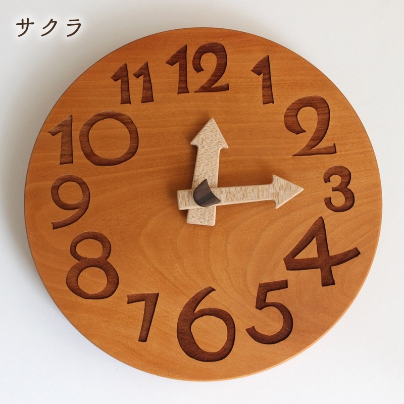 掛け時計 置き時計 コンマ 木 時計 日本製 木製 スタンドプレート