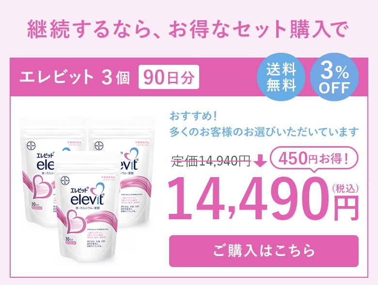 エレビット30日分に今だけ「エレビット産後ケアサンプル」がついてくる 