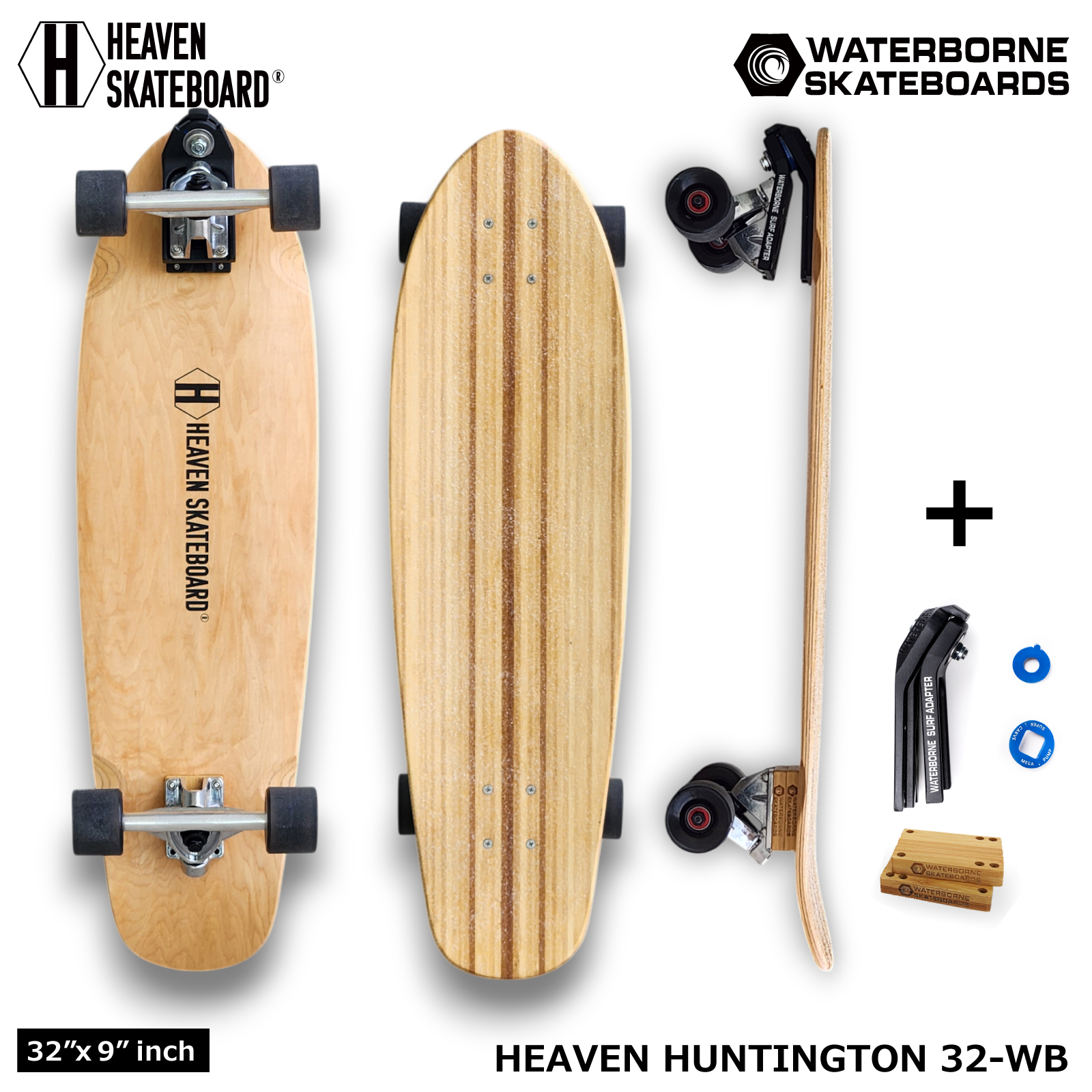 数量限定HEAVENSKATEBOARD ハンティントン32-WB ウォーターボーン