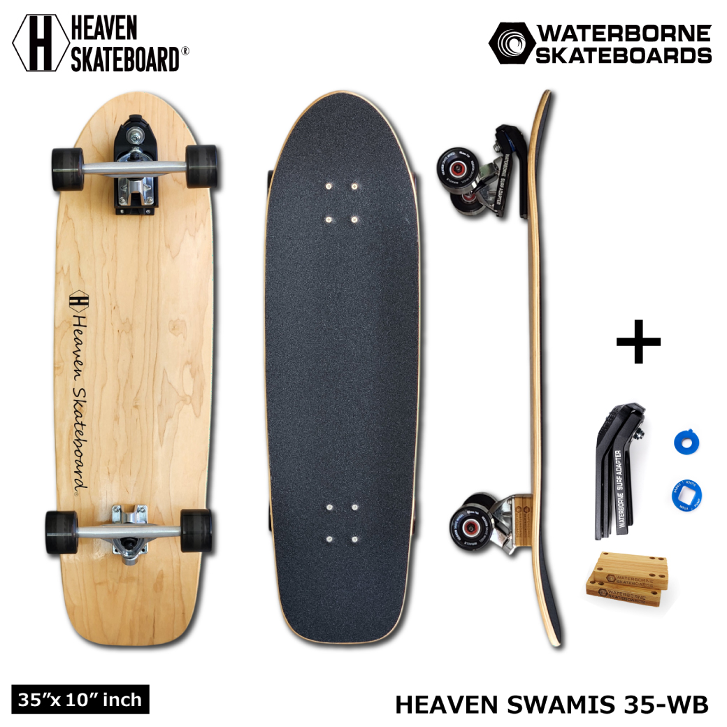 HEAVEN SKATEBOARD SURF 35×10カーバーサーフスケート 限定20台】ロンスケ サーフスケート HEAVEN SKATEBOARD SWAMI'S 35-WB