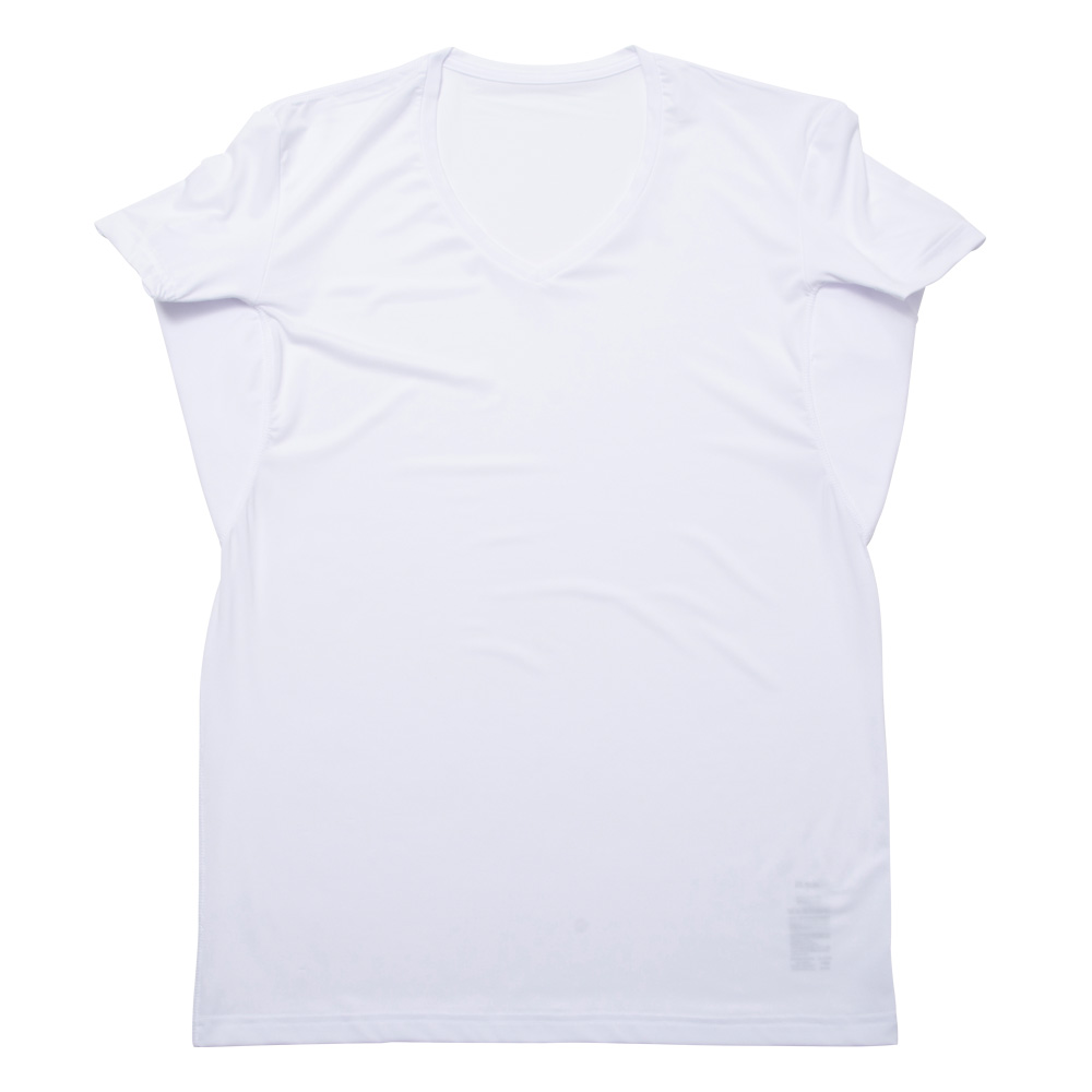 四重構造 大容量 脇汗パッド 付き UVカット 吸汗速乾 ドライ ストレッチ Vネック Tシャツ 半袖 メンズ インナー 仕事着 作業着 M L LL 白/黒 12094 [CT-14] |  | 01