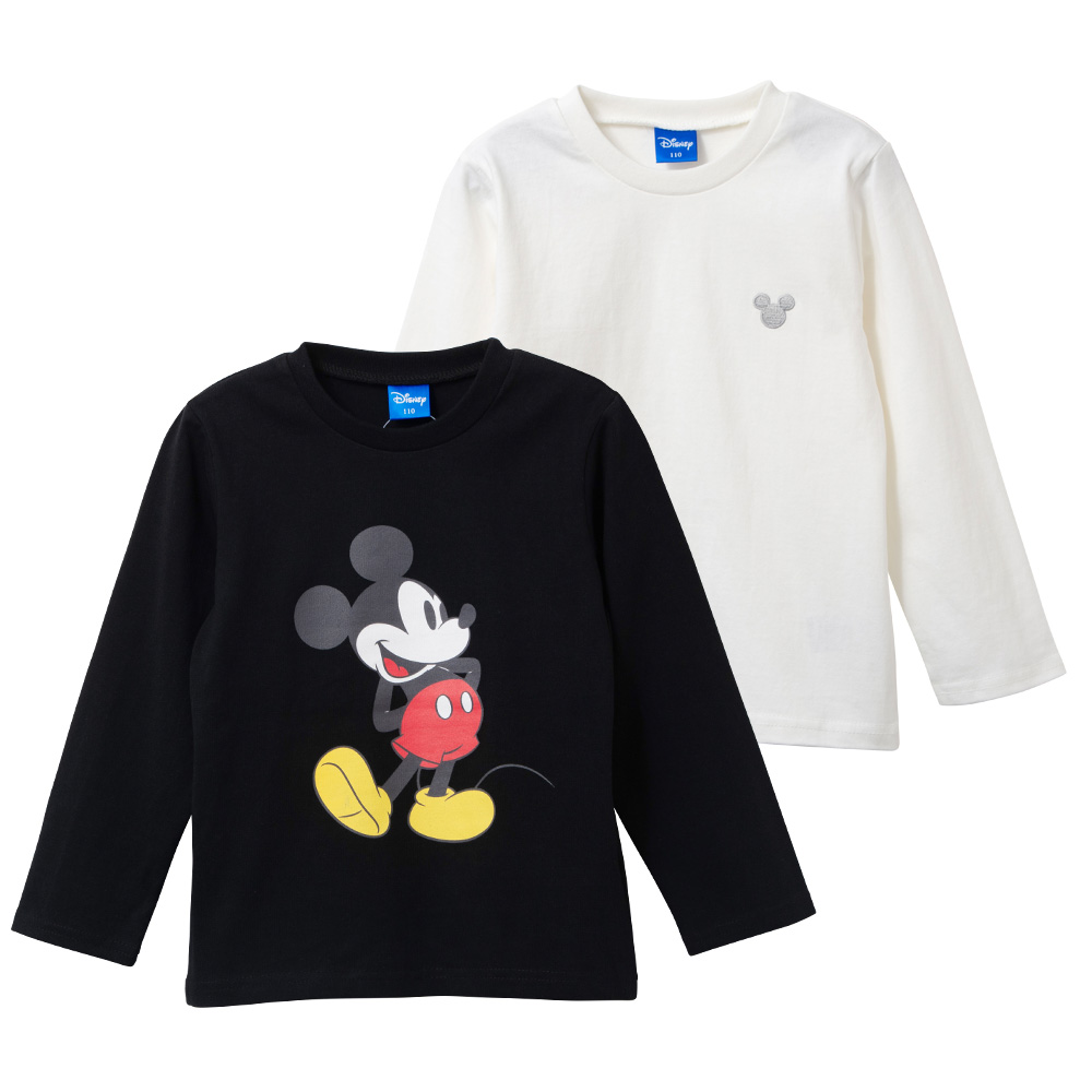 綿100％ ディズニー ロンT キッズ 2枚組 ミッキー ミニー 長袖 丸首 男の子 女の子 110 120 130 140 白/グレー/ベージュ/ピンク/ラベンダー/黒 220520t [CT-11] |  | 03