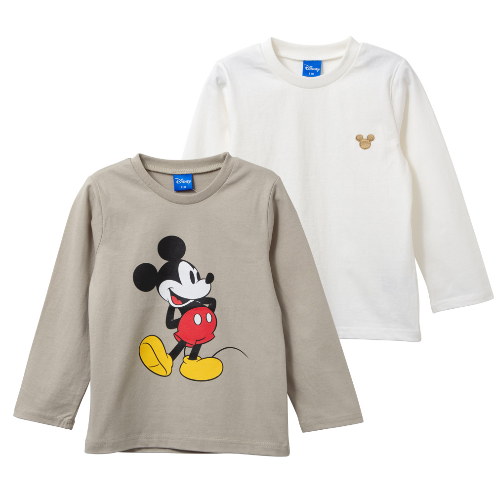 綿100％ ディズニー ロンT キッズ 2枚組 ミッキー ミニー 長袖 丸首 男の子 女の子 110 120 130 140 白/グレー/ベージュ/ピンク/ラベンダー/黒 220520t [CT-11] |  | 04