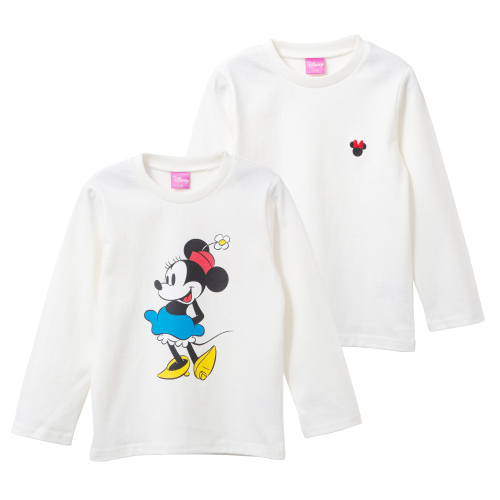 綿100％ ディズニー ロンT キッズ 2枚組 ミッキー ミニー 長袖 丸首 男の子 女の子 110 120 130 140 白/グレー/ベージュ/ピンク/ラベンダー/黒 220520t [CT-11] |  | 05