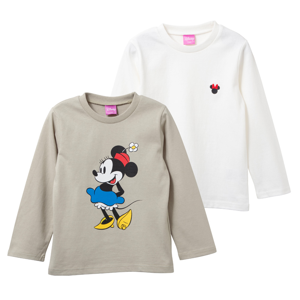 綿100％ ディズニー ロンT キッズ 2枚組 ミッキー ミニー 長袖 丸首 男の子 女の子 110 120 130 140 白/グレー/ベージュ/ピンク/ラベンダー/黒 220520t [CT-11] |  | 07