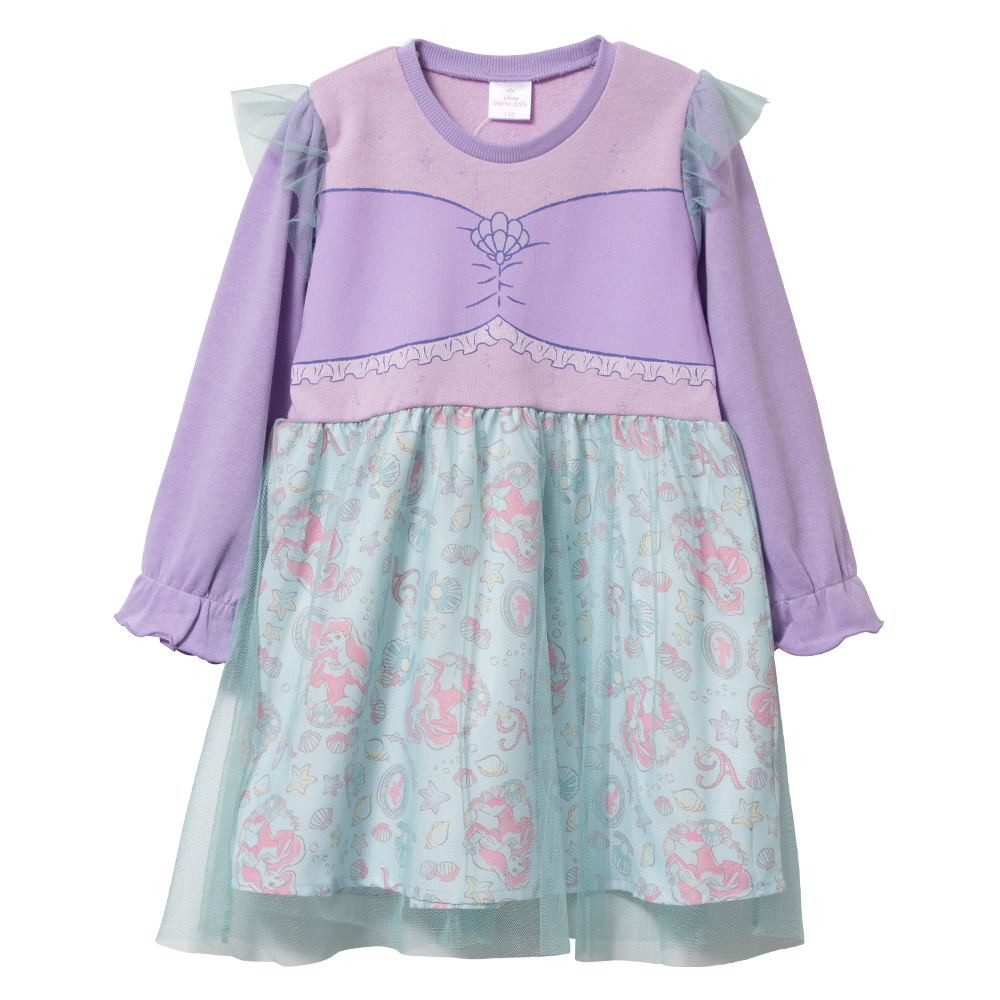 Disney ディズニープリンセス ワンピース ドレス ベビー キッズ 女の子 なりきり コスプレ 90 95 100 110 120 130 アリエル/ラプンツェル 228712 228713 [BB-25] | ディズニープリンセス | 02