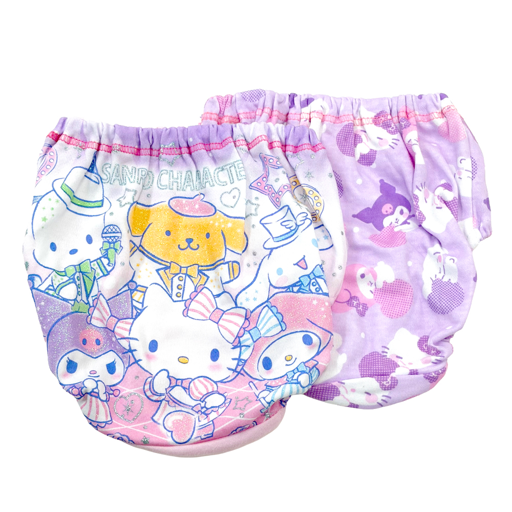 サンリオ キャラクター ショーツ 2枚組 綿100% 女の子 ラメプリント キッズ ネームタグ付き 下着 ハローキティ マイメロ クロミ 100 110 120 130 36098 [BB-02] |  | 01