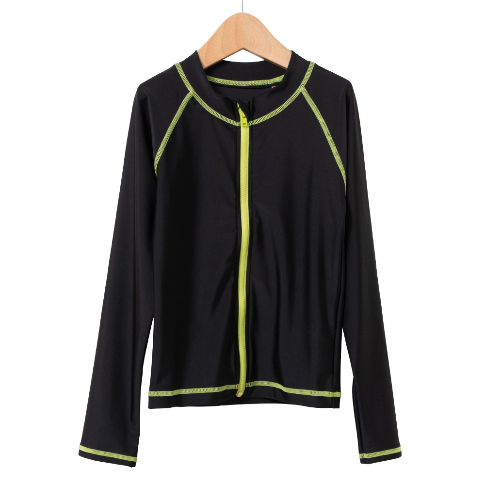 UVカット UPF50+ スクール水着 ラッシュガード 男の子 長袖 ジップ付き キッズ ジュニア 小学生 中学生 水泳 120 130 140 150 160 170 紺/黒 855502 [CT-08] |  | 01