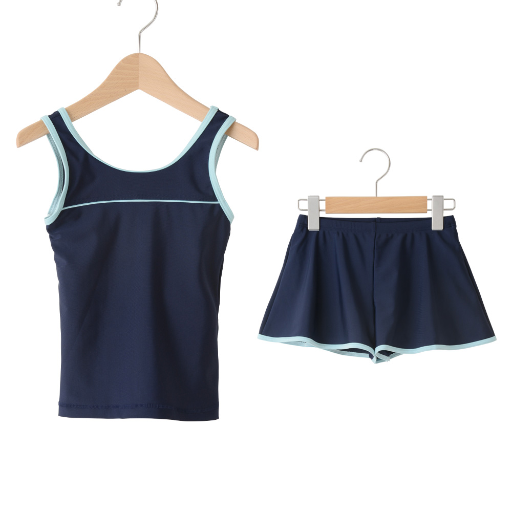 スクール水着子供女子 スクール水着女子 スクール水着女子中学 キュロットタイプ セパレート 小学生 120 130 140 150 160 170 紺/ネイビー 865760 [BB-03] |  | 01