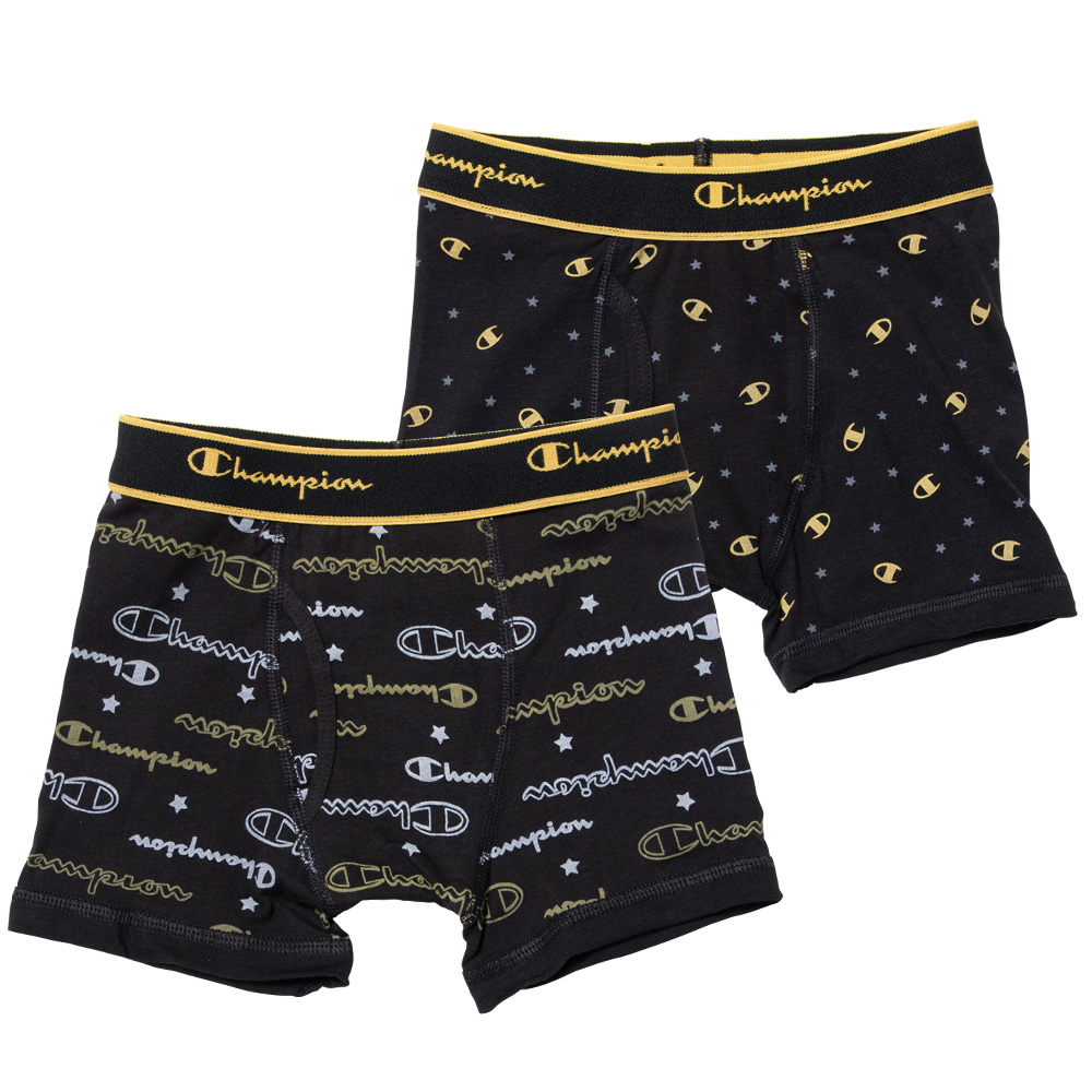 Champion 抗菌防臭 コットン ストレッチ ボクサーパンツ 2P 2枚組 前開き 下着 キッズ ジュニア 男の子 130 140 150 160 グレー/紺/黒 cb6et701 [BB-22] | Champion | 02