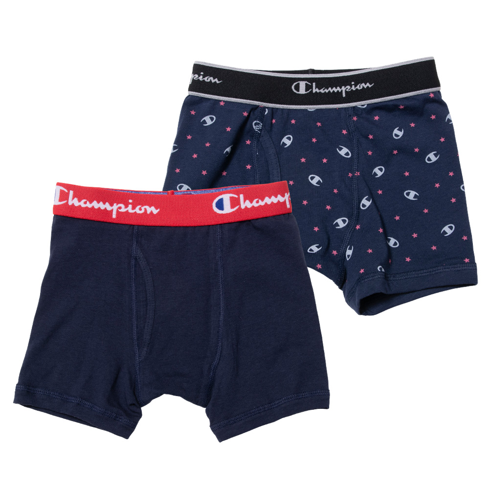 Champion 抗菌防臭 コットン ストレッチ ボクサーパンツ 2P 2枚組 前開き 下着 キッズ ジュニア 男の子 130 140 150 160 グレー/紺/黒 cb6et701 [BB-22] | Champion | 03