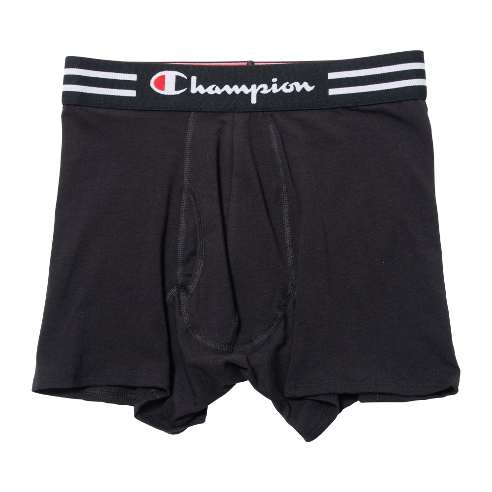 ボクサーパンツ メンズ Champion チャンピオン 吸汗速乾 ドライ 綿混 前開き ストレッチ M L LL 黒 ey203 [BB-06] | Champion | 01