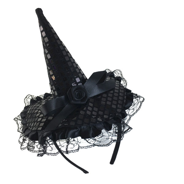 ハロウィン なりきり 魔女 ヘッドアクセサリー カチューシャ ヘッドドレス レース チュール 魔女帽 仮装 変装 コスプレ パーティー ACC 303 |  | 01