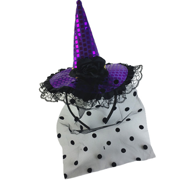 ハロウィン なりきり 魔女 ヘッドアクセサリー カチューシャ ヘッドドレス レース チュール 魔女帽 仮装 変装 コスプレ パーティー ACC 303 |  | 03