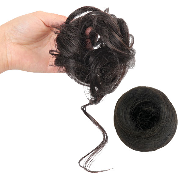 シュシュ ウィッグ ルーズお団子 おくれ毛 ポイントウィッグ つけ毛 お団子ヘア 部分ウィッグ エクステ ウイッグ 付け毛 ヘアアクセ WIG BUN 006 |  | 03