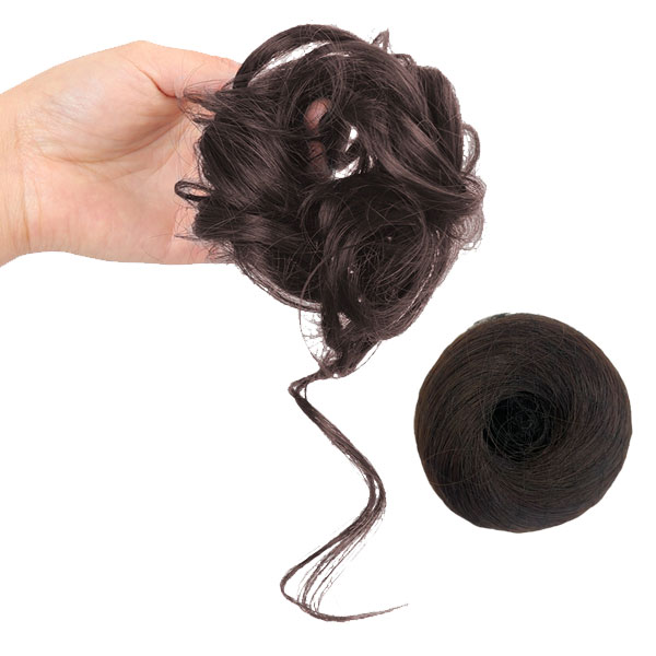 シュシュ ウィッグ ルーズお団子 おくれ毛 ポイントウィッグ つけ毛 お団子ヘア 部分ウィッグ エクステ ウイッグ 付け毛 ヘアアクセ WIG BUN 006 |  | 04