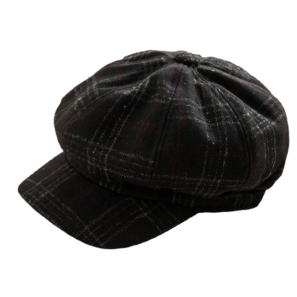 チェック柄 キャスケット帽 厚手 帽子 キャスケット フェルト 格子柄 ツイード ハンチング キャップ メンズ レディース 秋 冬 CAP 1320 |  | 01