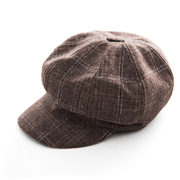 チェック柄 キャスケット帽 厚手 帽子 キャスケット フェルト 格子柄 ツイード ハンチング キャップ メンズ レディース 秋 冬 CAP 1320 |  | 02