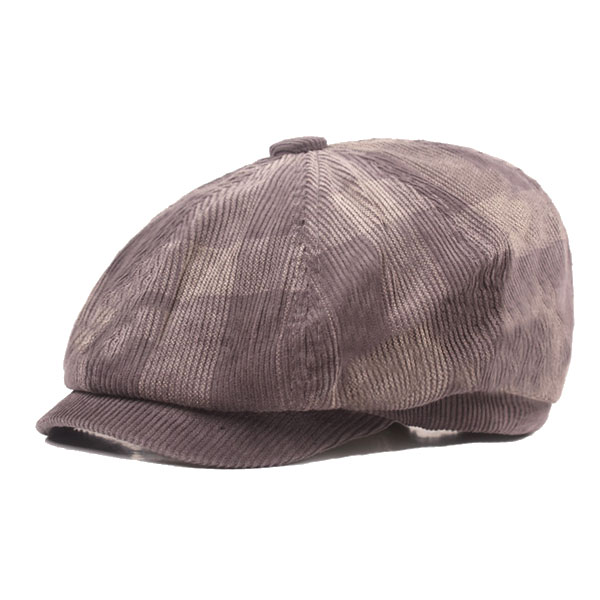 秋冬 チェック柄 キャスケット 帽子 コーデュロイ レディース メンズ CAP 1345 |  | 04