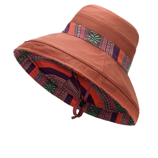 つば広ハット コットン リバーシブル エスニック 日除け帽子 無地 プリント 紫外線防止 大きめつば レディース 春 夏 秋 HAT 1597 |  | 04