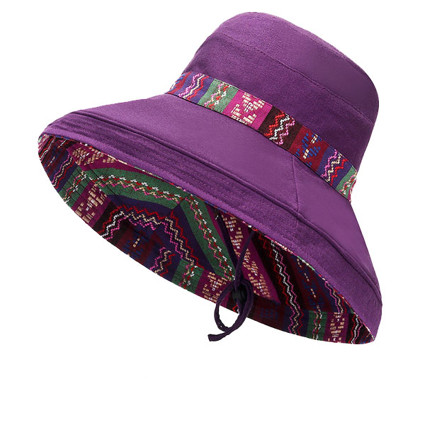 つば広ハット コットン リバーシブル エスニック 日除け帽子 無地 プリント 紫外線防止 大きめつば レディース 春 夏 秋 HAT 1597 |  | 06