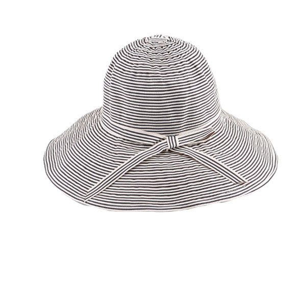 UVカット ハット 折りたたみ つば広帽子 ボーダー リボン カジュアル クラッシック 日焼け対策 レディース 春夏秋 CAP 2703 |  | 02