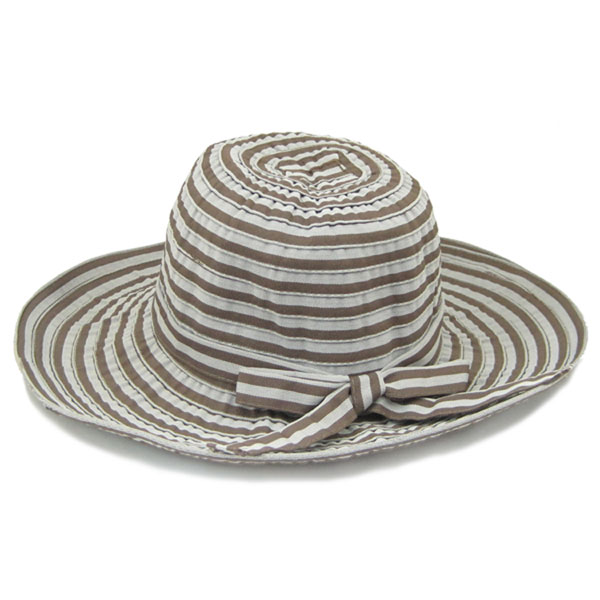 UVカット ハット 折りたたみ つば広帽子 ボーダー リボン カジュアル クラッシック 日焼け対策 レディース 春夏秋 CAP 2703 |  | 05