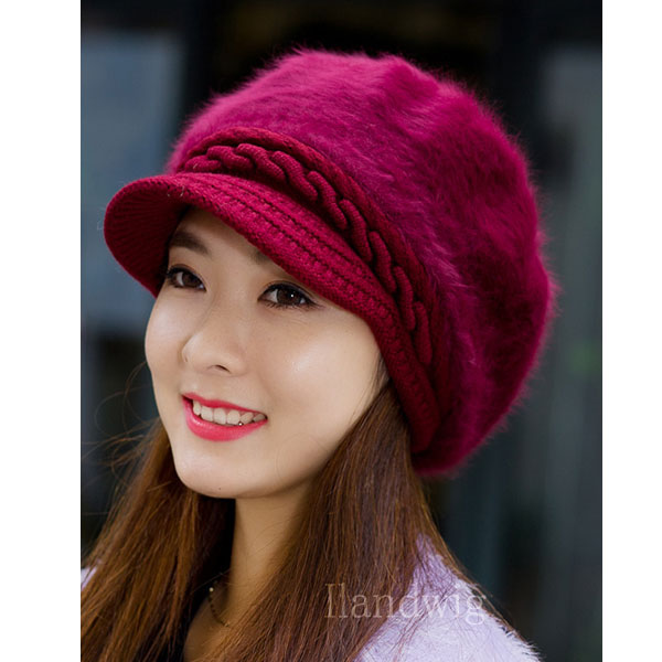ニット帽 レディース ファー ニットキャスケット 帽子 つば付き 厚手 ボア ニットキャップ 毛足長め ラビットファー ふわふわ もこもこ 秋 冬 KNIT CAP 4003 |  | 04
