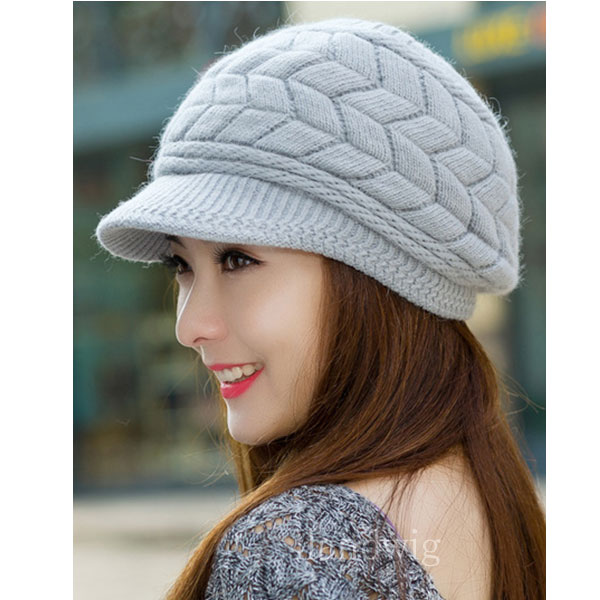 ニットキャスケット ニット帽 レディース ケーブルニット ファー 帽子 つば付き 厚手 ボア ニットキャップ 毛足長め ラビットファー もこもこ KNIT CAP 4004 |  | 02