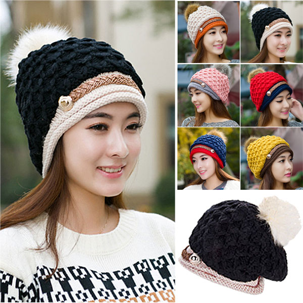 ニット帽 ボンボン ニットキャップ 帽子 キャスケット ベルト ぼんぼん