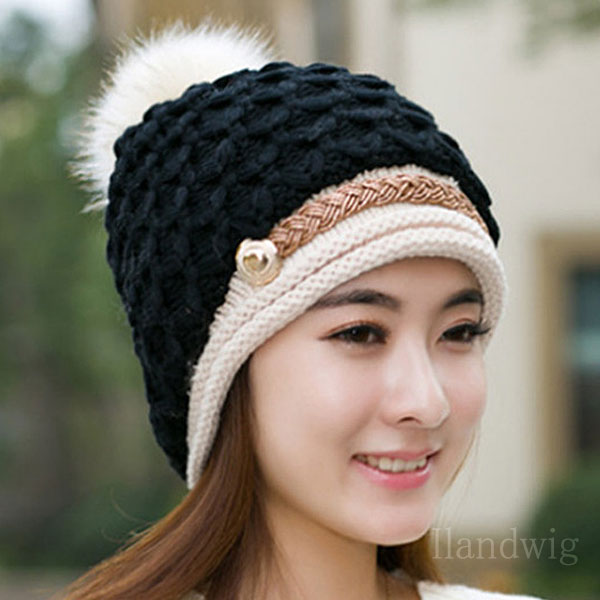 ニット帽 ボンボン ニットキャップ 帽子 キャスケット ベルト ぼんぼん