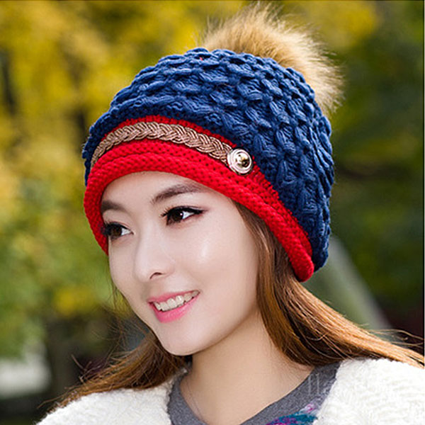 ニット帽 ボンボン ニットキャップ 帽子 キャスケット ベルト ぼんぼん