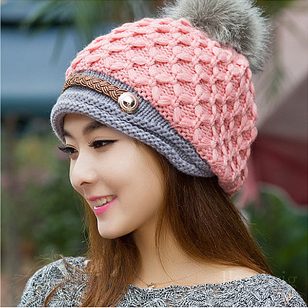 ニット帽 ボンボン ニットキャップ 帽子 キャスケット ベルト ぼんぼん