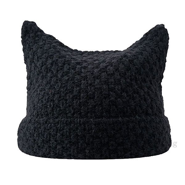 ニット帽 猫耳 ボーダー柄 帽子 ネコミミ ニットキャップ 猫ミミ 折り返し あごひも ケーブル編 ビーニー キッズ帽子 レディース女性用 KNIT CAP 4999 |  | 03