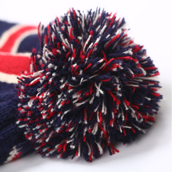 ニット帽 ポンポン付き 保暖 冬用 国旗 イギリス アメリカ CAP