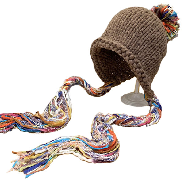 ニット帽 あご紐付きニット帽 タッセル帽子 S M 無地 ポンポンニットキャップ 親子サイズ メンズ レディース 子ども用 キッズ 帽子 秋 冬 CAP 4971 |  | 02