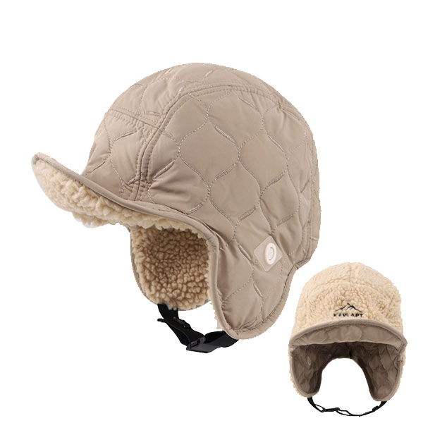 フライトキャップ パイロットキャップ リバーシブル ボア ラムウール キルティング 防寒 防風 耳まで隠れる スポーツ イヤーフラップ 秋冬 レディース CAP 5614 |  | 03