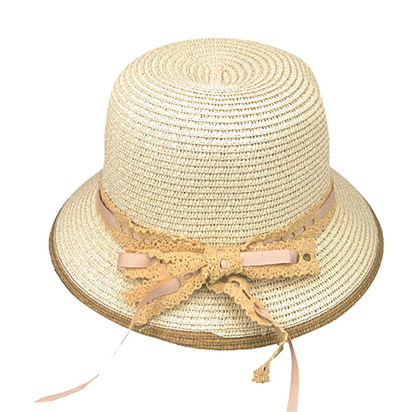 麦わら帽子 クロッシェ リボン付 ボーラーハット レディースハット ストローハット 紫外線防止 日よけ帽子 春夏 STRAW HAT 6531 |  | 02