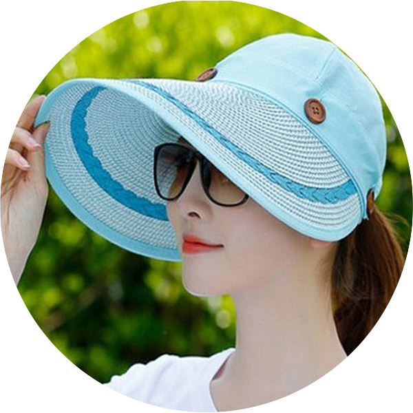 2WAY サンバイザー つば広 麦わら帽子 ロールサンバイザー ストローハット 折りたたみ 麦藁 UVカット 日よけ レディース帽子 HAT 6621 |  | 04